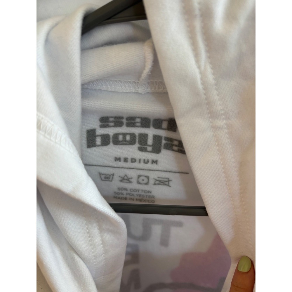 New Sad Boyz X Junior H 'Tu Eres Mi Extssy Model White Pullover Hoodie Size M - Picture 4 of 9